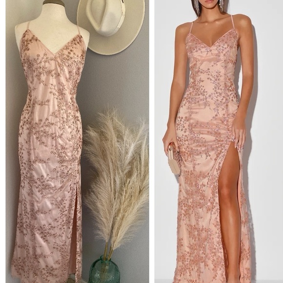 blissful blossoms blush pink sequin backless maxi dress Lulus | Dresses | Lulus Blissful Blossoms Blush Pink Sequin Backless Maxi  Dress